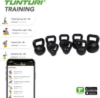 Tunturi Kettlebell 12 kg – gietijzer, rubberen onderzijde – foto 3 van 4