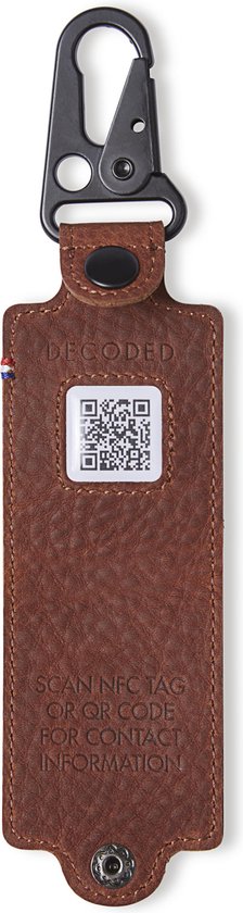 Decoded Travel Tag bagagelabel – full-grain leer, QR-code en NFC – foto 4 van 4