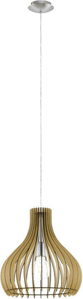 EGLO Tindori Hanglamp - 1 Lichts - Ø380MM. - Nikkel-Mat - Ahorn