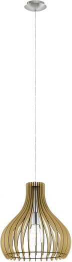 EGLO Tindori Hanglamp - 1 Lichts - Ø380MM. - Nikkel-Mat - Ahorn – foto 1 van 4