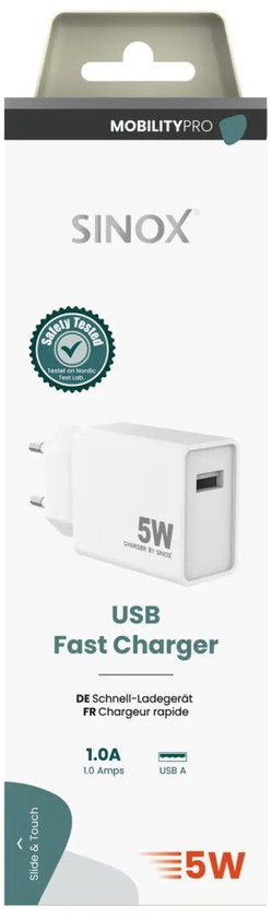 Sinox SXP6005 Oplader – 1× USB, 5 V / 5 W – foto 2 van 3