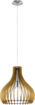 EGLO Tindori Hanglamp - 1 Lichts - Ø380MM. - Nikkel-Mat - Ahorn – foto 2 van 4
