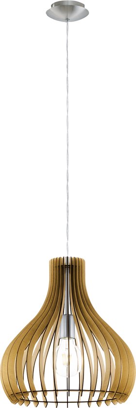 EGLO Tindori Hanglamp - 1 Lichts - Ø380MM. - Nikkel-Mat - Ahorn