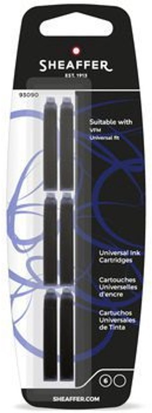 Sheaffer inktpatronen - Skrip zwart - blister met 6 patronen - geschikt voor de VFM collectie - SF-93090
