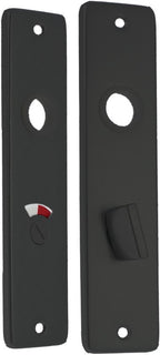 Starx WC-schild met slot, aluminium zwart – 18 × 4,1 cm, 2 stuks – foto 1 van 4