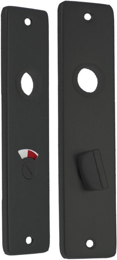 Starx WC Plate - Door Plate with WC Lock (WC57/5) - Aluminium – Black