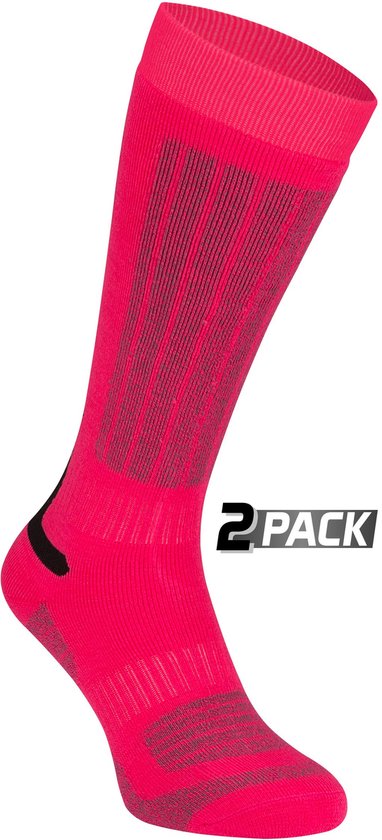 Starling Whistler skisokken 2-pack – fuchsia/grijs, maat 31/34 – foto 1 van 4