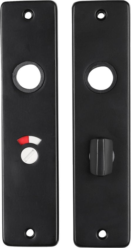 Starx WC-schild met slot, aluminium zwart – 18 × 4,1 cm, 2 stuks – foto 2 van 4