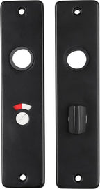 Starx WC-schild met slot, aluminium zwart – 18 × 4,1 cm, 2 stuks – foto 2 van 4