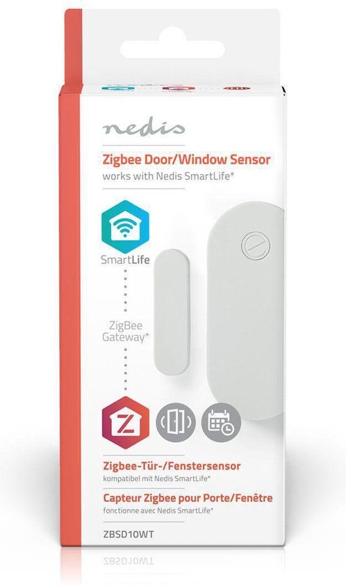 Nedis SmartLife Deur- en raamsensor Zigbee 3.0 – batterijvoeding, wit – foto 3 van 4