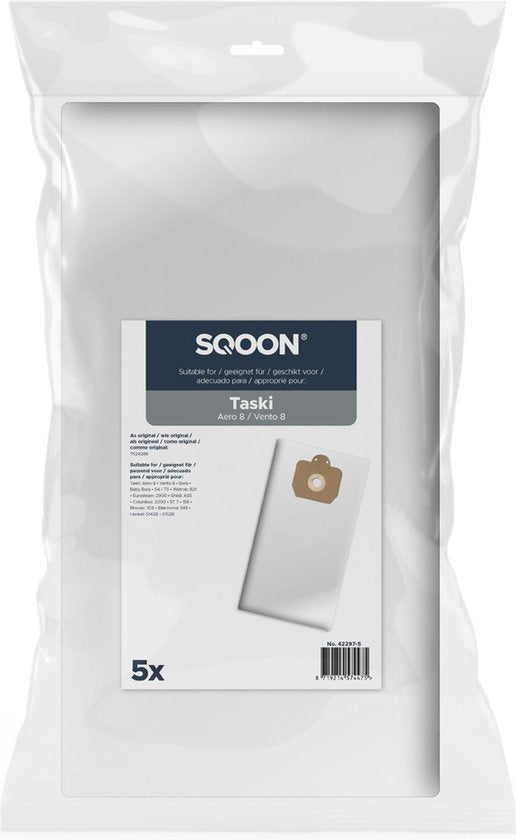 SQOON Stofzuigerzakken (5 stuks) – voor Taski Vento 8, synthetisch – foto 2 van 4
