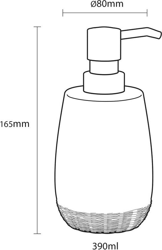 Sealskin Braid zeepdispenser 400 ml – keramiek, lichtgrijs – foto 2 van 4