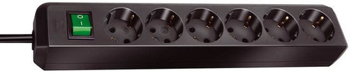 Brennenstuhl Eco-Line with switch 6-way black 1.5m H05VV-F 3G1.5