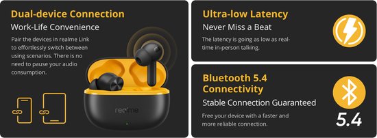 realme Buds T200 Light Volt Black
