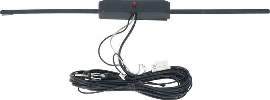 Carpoint Elektronische voorruit antenne met LED - voor perfect ontvangst - Montage zonder boren â€“ Gemonteerde mannelijke DIN stekker - Antenne lengte 34cm â€“ Kabellengte 2.5 meter