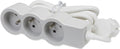 Legrand Premium Socket - Power Strip - Splitter 3X2P - Earthed Pin Belgium - Extension Cord 1.5 Meters - White & Grey