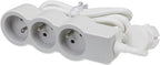 Legrand Premium Socket - Power Strip - Splitter 3X2P - Earthed Pin Belgium - Extension Cord 1.5 Meters - White & Grey – foto 1 van 4