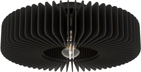 EGLO Palombaia Plafondlamp - E27 - Ø 50 cm - Zwart - Hout|Staal