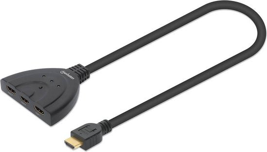 Manhattan HDMI-switch 3 poorten – 1920 × 1080 pixels, zwart – foto 3 van 4