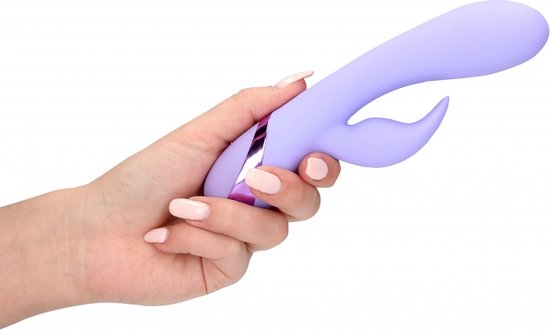 Loveline LOVE002PUR Rabbit vibrator – siliconen, Ø 3,5 cm – foto 3 van 4
