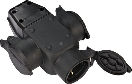 Brennenstuhl Triple Coupling 14.5 x 12 cm Rubber Black