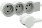Legrand Premium Socket - Power Strip - Splitter 3X2P - Earthed Pin Belgium - Extension Cord 1.5 Meters - White & Grey – foto 4 van 4