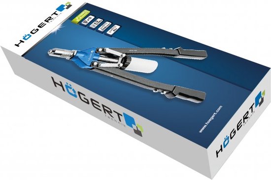 Hand riveting hammer, riveting pliers, pop rivet gun 530 mm, 5 interchangeable heads, max. 6.4 mm