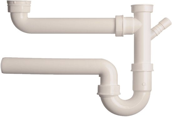 KIRCHHOFF KS Tubular Siphon for Double Sink - White - 1 1/2" BI x 40 mm - With 3/4" Appliance Connection