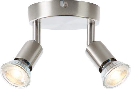 Base Line Parma Plafondspot – 2× GU10 LED 5 W, chroom – foto 4 van 4