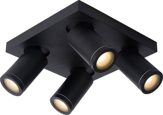 Lucide Taylor Plafondspot – 4× GU10 LED dim-to-warm, IP44 – foto 1 van 4