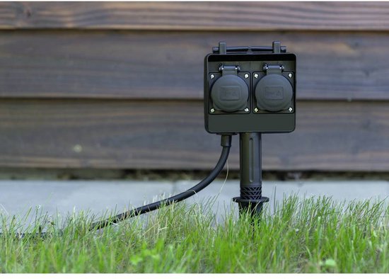 Heitronic 35466 Stopcontactsplitter 2-voudig – IP44, 1,5 m kabel – foto 2 van 4