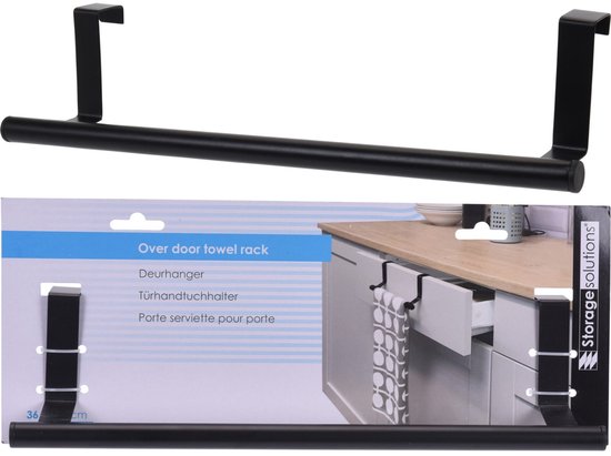 Storage Solutions Deurkapstok – zwart, roestvrij staal – foto 2 van 2