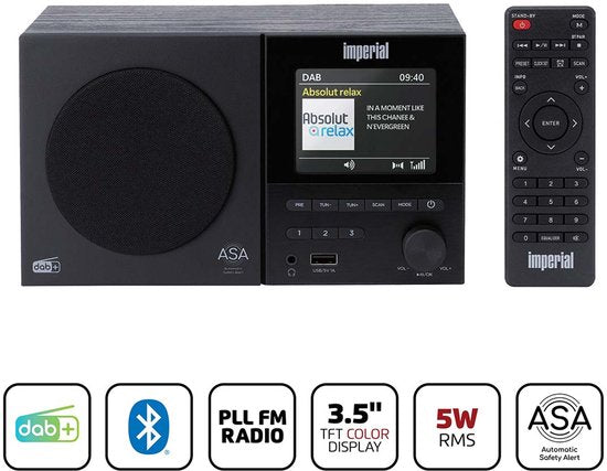Imperial DABMAN-120BK DAB+ FM radio – Bluetooth 5.3, USB – foto 1 van 4