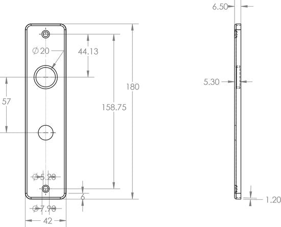 Starx WC Plate - Door Plate with WC Lock (WC57/5) - Aluminium – Black