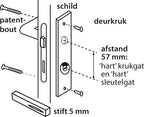 Starx WC-schild met slot, aluminium zwart – 18 × 4,1 cm, 2 stuks – foto 3 van 4