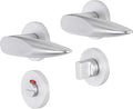 Impresso Sutton Door Handle - Door Hardware - Round - Rosette with Toilet Closure - Aluminum