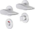 Impresso Sutton Deurkruk met rozet en toiletsluiting – rond, aluminium – foto 1 van 4