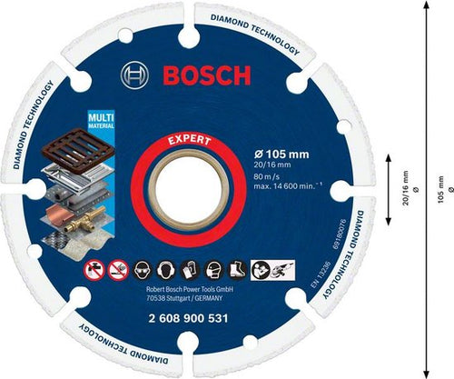 Diamond metal disc | 105 x 20 / 16 mm