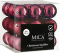 Mica Decorations Christmas Baubles Set - 27 Pieces - Ø8 cm - Unbreakable - Fuchsia