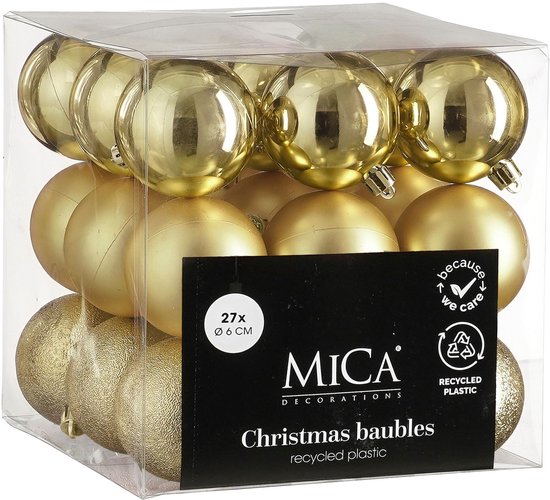 Mica Decorations Kerstballenset 27 stuks – Ø 6 cm, onbreekbaar – foto 3 van 3