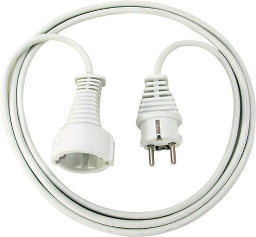 Brennenstuhl quality plastic extension cable with grounded plug and connector (indoor extension cord with 2m cable) white