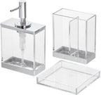 iDesign Zeepdispenser met tandenborstelhouder – transparant, 2 vakken – foto 2 van 4