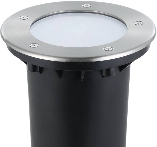 EGLO Riga 3 - Buitenverlichting - Grondinbouwlamp - 1 Lichts - RVS - Wit - Ø17 cm