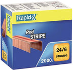 Rapid Strong Nietjes 24/6 Red Stripe (2000 stuks) – 6 mm pootlengte, koper – foto 2 van 2