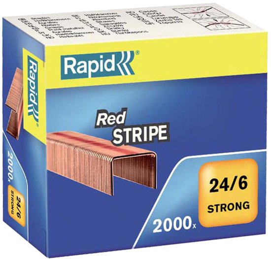 Rapid Strong Nietjes 24/6 Red Stripe - 2000 Nietjes