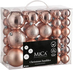 Mica Decorations Kerstballenset 46 stuks – onbreekbaar, roze – foto 1 van 2