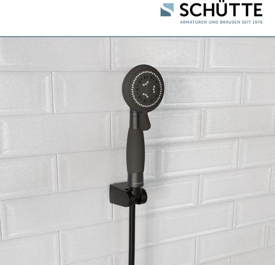 SCHÜTTE Shower Holder - Hand Shower Holder - Wall Mounting - Matte Black