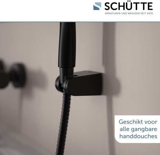 Schütte Douchehouder – voor wandmontage, mat zwart – foto 3 van 4