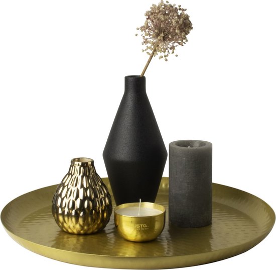Gusta Wand-decoratieschaal – Ø 38 cm, goud aluminium – foto 4 van 4