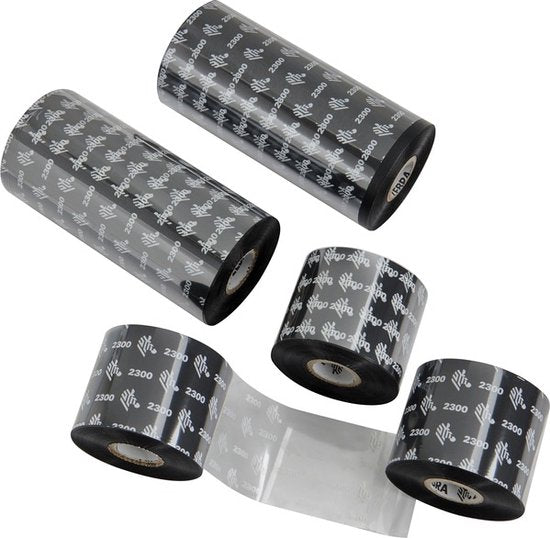 Zebra Wax thermal transfer lint 02300GS06407 – 64 mm, zwart – foto 4 van 4
